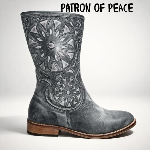 Patrons of Peace Shoes - Patrons of Peace Floral Gray Heeled Boots